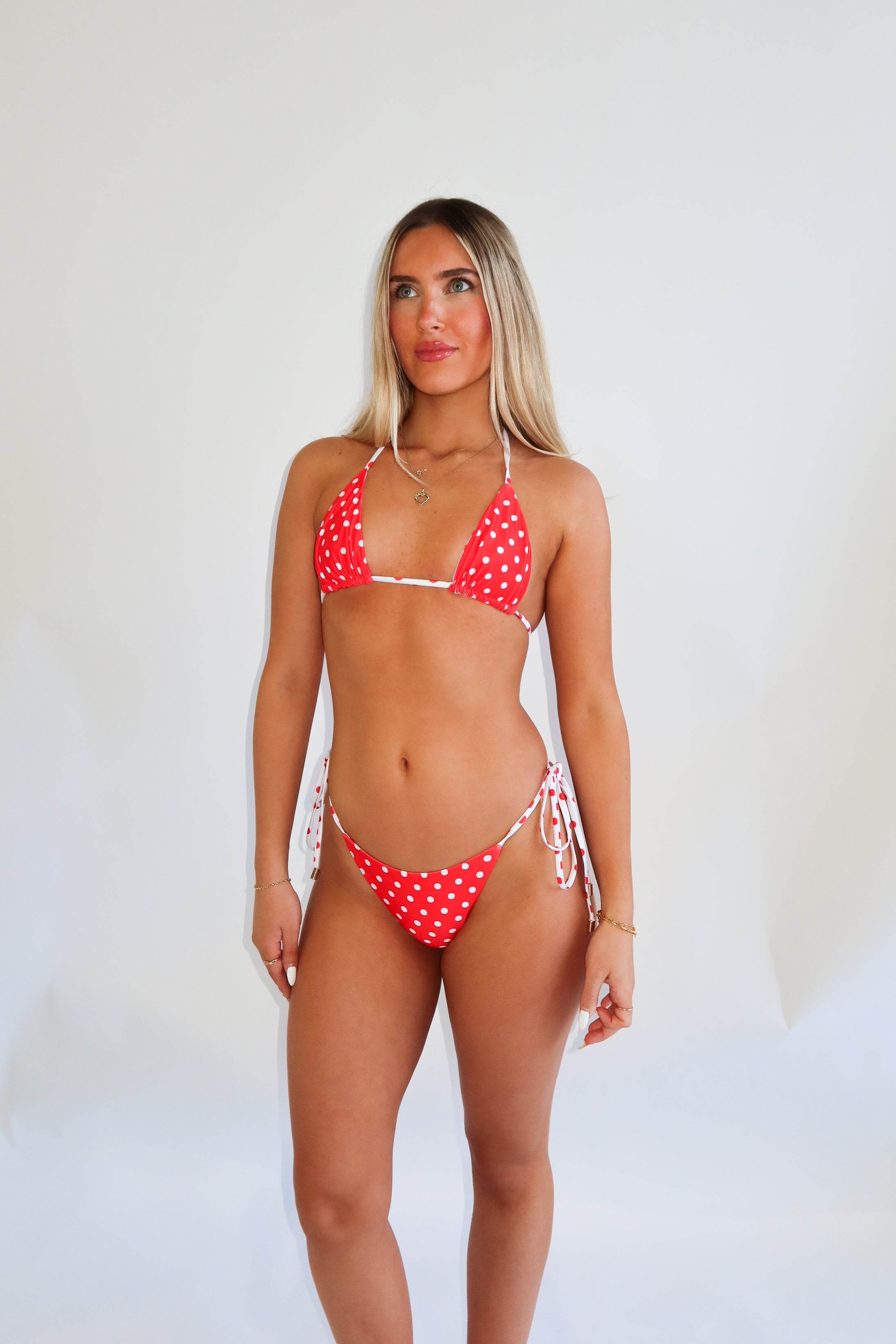 Lexi Red And White Reversible Tie Bottoms